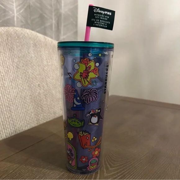 Disney Parks 2026 Hollywood Studios Starbucks 9” Travel Tumbler Cup Only NO Pins - Picture 3 of 4